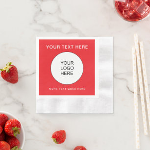 Aangepaste Logo Upload Kerstmis Rood Munt Cocktail Servet