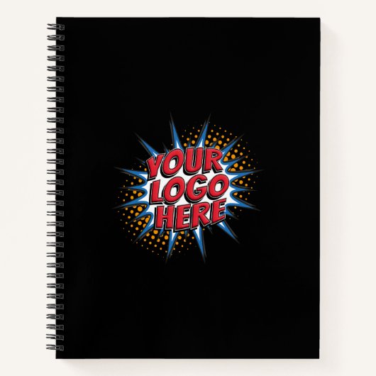 Aangepaste Logo Upload / Website - Zakelijk Zwart Notitieboek (Voorkant)