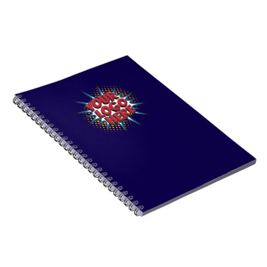 Aangepaste Logo-upload - Zakelijk blauw Notitieboek (Rechterzijde)