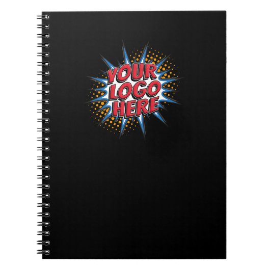 Aangepaste Logo-upload - Zakelijk Zwart Notitieboek (Voorkant)