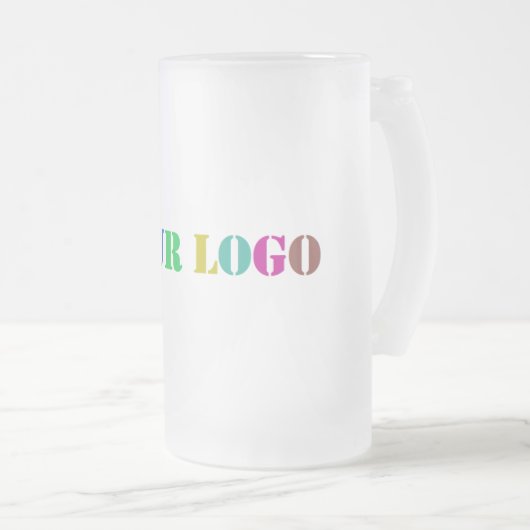 Aangepaste Logo Uw bedrijf Frosted Glass Beer Mok (Voorkant rechts)