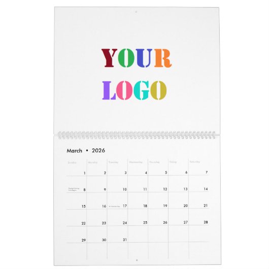 Aangepaste Logo Uw zakelijke promotiekalender Kalender (Mar 2026)