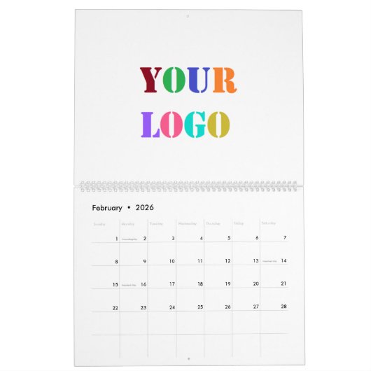 Aangepaste Logo Uw zakelijke promotiekalender Kalender (Feb 2026)