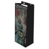 Aangepaste Logo van bedrijf | Eigen merkverpakking Wijn Cadeautas (Voorkant Gekanteld)