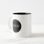 Aangepaste logo van uw bedrijf tweekleurige koffiemok (Voorkant links)