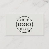 Aangepaste Logo | Verticaal zilver grijs bedrijf M Visitekaartje (Achterkant)