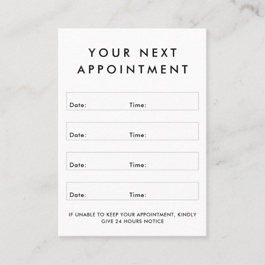 Aangepaste logo verticale witte afspraakkaart afsprakenkaartje (Voorkant)