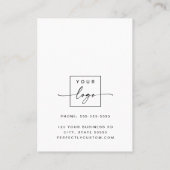 Aangepaste logo verticale witte afspraakkaart afsprakenkaartje (Achterkant)