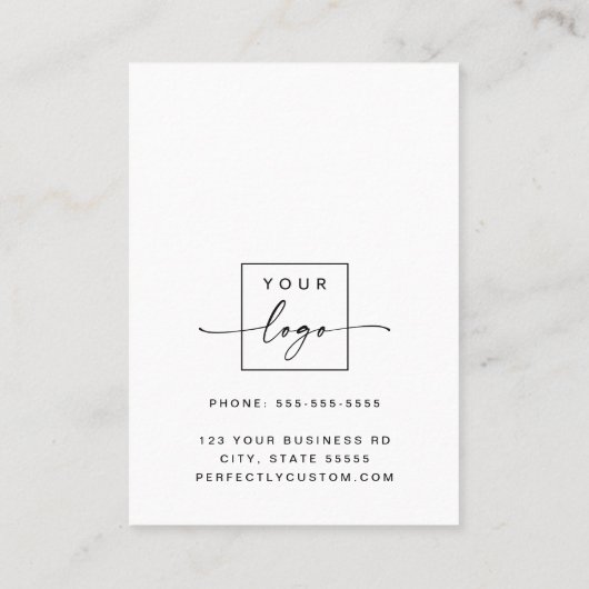 Aangepaste logo verticale witte afspraakkaart afsprakenkaartje (Achterkant)