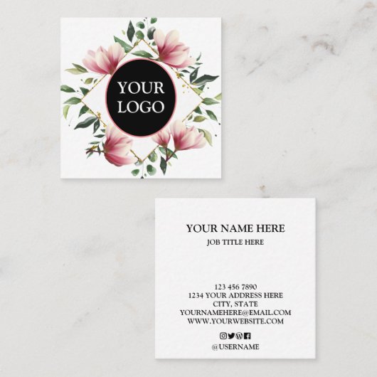 Aangepaste Logo Vierkante Visitekaartje (Voorkant / Achterkant)