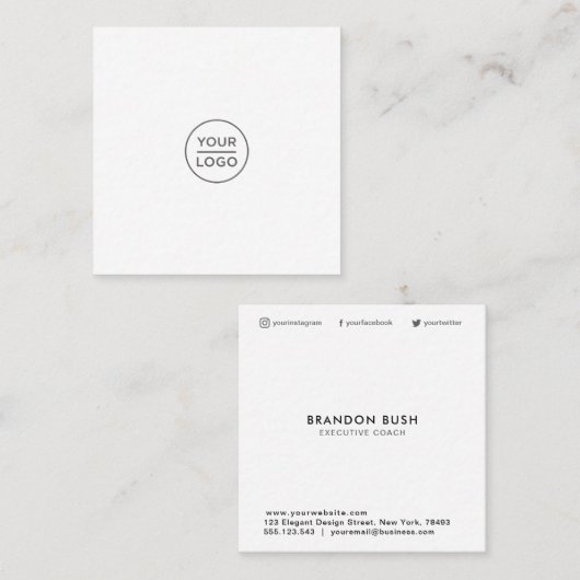 Aangepaste logo vierkante visitekaartjes sociale n (Voorkant / Achterkant)