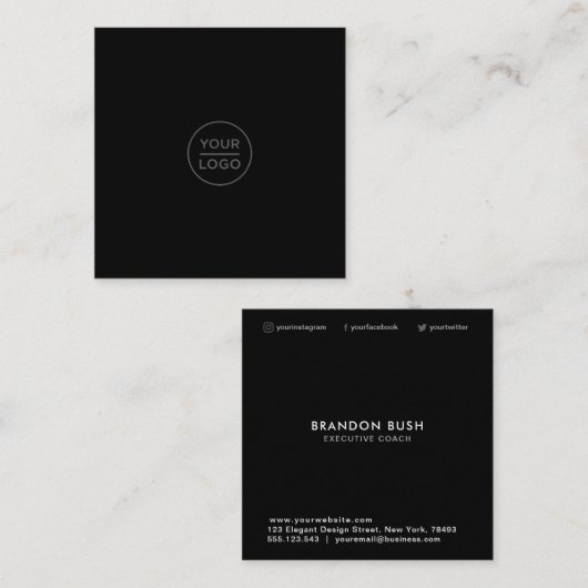 Aangepaste logo vierkante visitekaartjes sociale n (Voorkant / Achterkant)