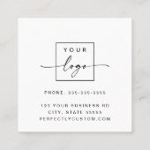 Aangepaste logo vierkante witte afspraakkaart afsprakenkaartje (Achterkant)