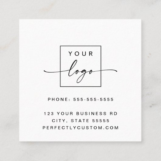 Aangepaste logo vierkante witte afspraakkaart afsprakenkaartje (Achterkant)