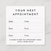 Aangepaste logo vierkante witte afspraakkaart afsprakenkaartje (Voorkant)