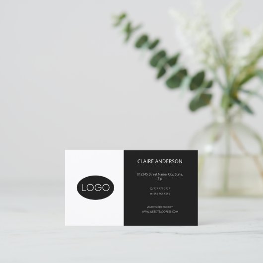 Aangepaste Logo Visitekaartje (Staand voorkant)