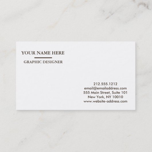 Aangepaste Logo Visitekaartje (Achterkant)