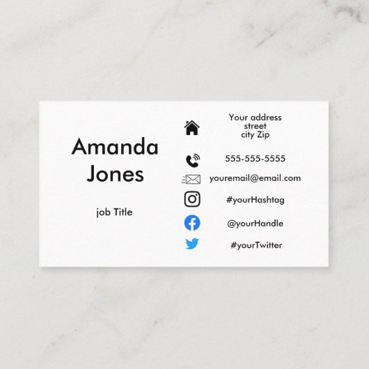 Aangepaste logo- visitekaartje afsprakenkaartje (Achterkant)