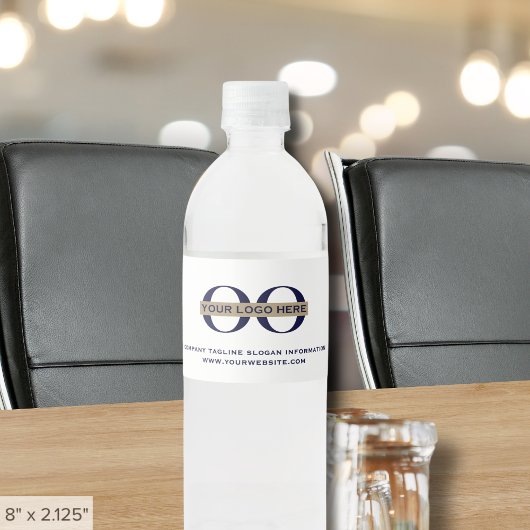 Aangepaste Logo Voeg uw slogantekst toe Waterfles Etiket