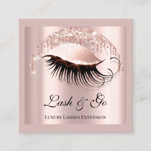 Aangepaste Logo voor aanmaakprogramma Eyelash Exte Vierkante Visitekaartje (Voorkant)