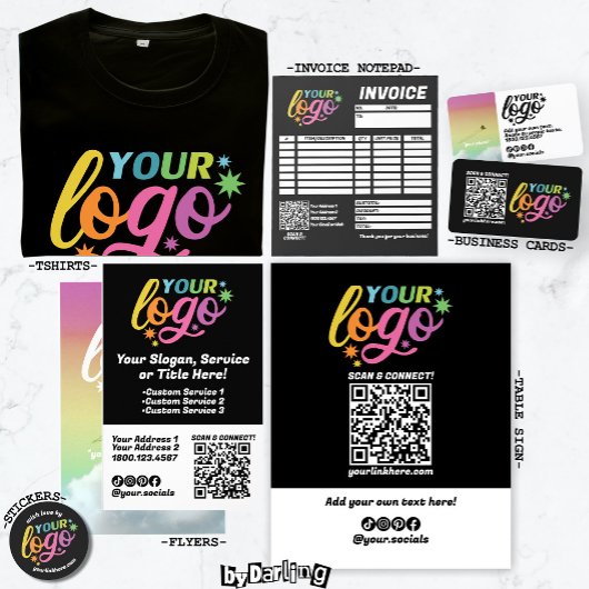 Aangepaste Logo Voor & Achterkant QR Code Modern U T-shirt