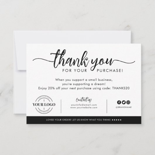 Aangepaste Logo voor bedrijven Bedankt voor aankoo (Voorkant)