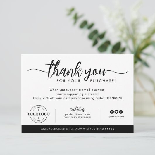 Aangepaste Logo voor bedrijven Bedankt voor aankoo (Staand voorkant)