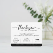 Aangepaste Logo voor bedrijven Bedankt voor aankoo Kaart (Staand voorkant)