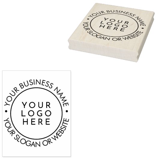 Aangepaste Logo voor bedrijven in de moderne ronde Rubberstempel (Gestempeld)