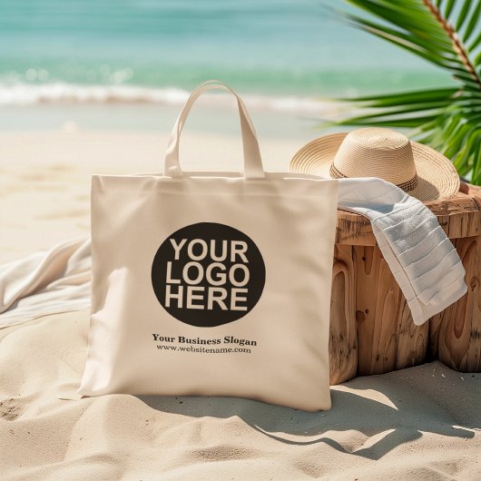 Aangepaste Logo voor bedrijven met zakelijke sloga Grote Tote Bag