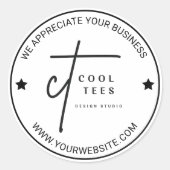 Aangepaste Logo voor bedrijven Ronde Sticker (Voorkant)