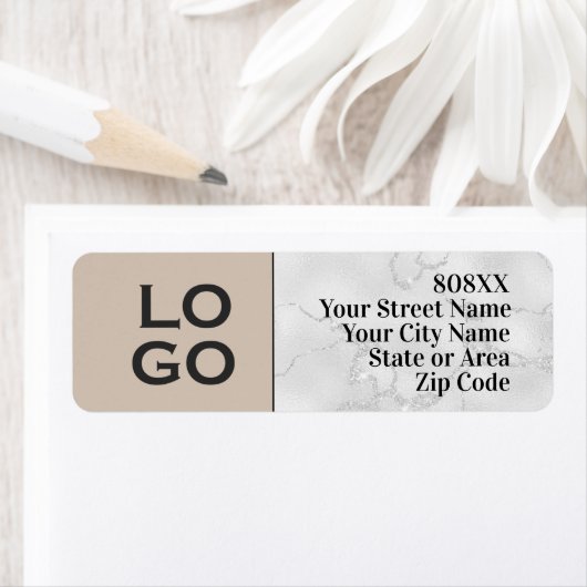 Aangepaste Logo voor beige en marmer Etiket (Insitu)