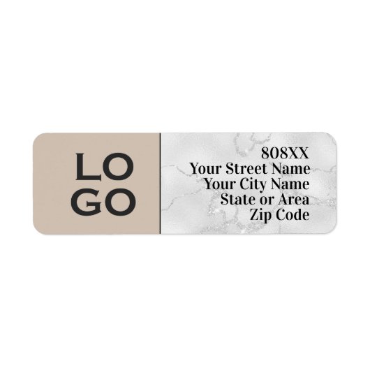 Aangepaste Logo voor beige en marmer Etiket (Voorkant)
