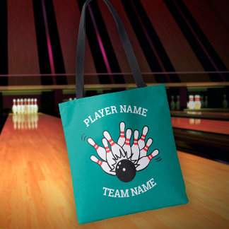 Aangepaste Logo voor Bowling-team met naam van spe Tote Bag