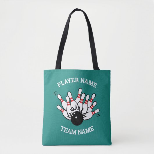 Aangepaste Logo voor Bowling-team met naam van spe Tote Bag (Voorkant)