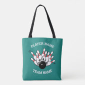 Aangepaste Logo voor Bowling-team met naam van spe Tote Bag (Achterkant)