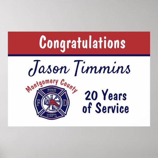 Aangepaste Logo voor brandweer Poster (Voorkant)