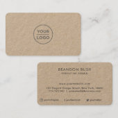 Aangepaste logo voor echt Kraft Paper - visitekaar Visitekaartje (Voorkant / Achterkant)