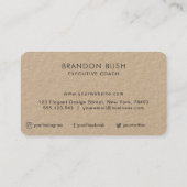 Aangepaste logo voor echt Kraft Paper - visitekaar Visitekaartje (Achterkant)