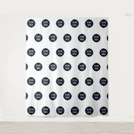 Aangepaste Logo voor eigen bedrijf en herhaal acht Wandkleed (Voorkant)