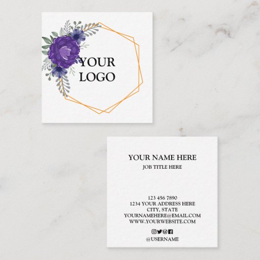 Aangepaste Logo voor eigen gebruik Vierkante Visitekaartje (Voorkant / Achterkant)