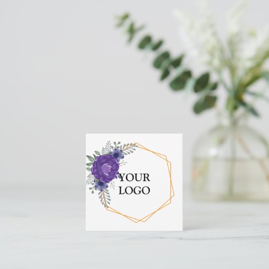 Aangepaste Logo voor eigen gebruik Vierkante Visitekaartje (Staand voorkant)