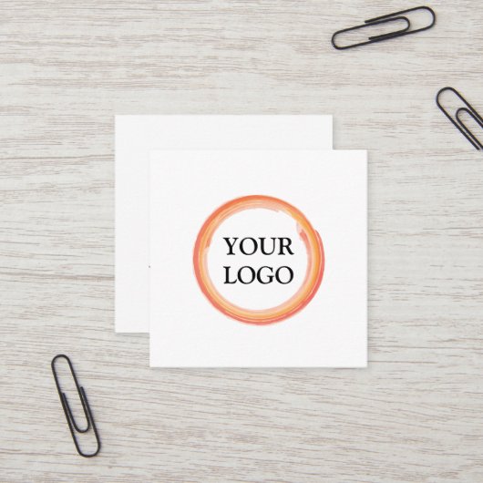 Aangepaste Logo voor eigen gebruik Vierkante Visitekaartje (Voorkant / Achterkant in situ)