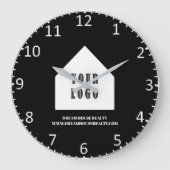 Aangepaste Logo voor Estate Agent Realtor Grote Klok (Voorkant)