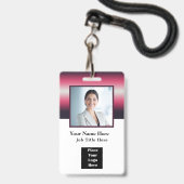 Aangepaste Logo voor foto-naam werknemer Badge (Voorzijde met lanyard)