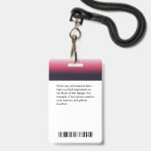 Aangepaste Logo voor foto-naam werknemer Badge (Achterkant met lanyard)