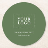 Aangepaste Logo voor groene merken Ronde Kartonnen Onderzetter (Voorkant)
