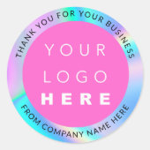 Aangepaste Logo voor holograaf Eenvoudig Modern Ro Ronde Sticker (Voorkant)