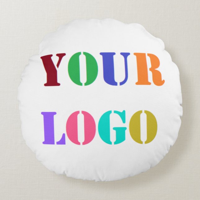 Aangepaste Logo voor je zakelijke promotieronde Rond Kussen (Voorkant)