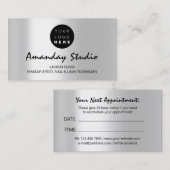 Aangepaste Logo voor moderne grijze zilverbenoemin Visitekaartje (Voorkant / Achterkant)